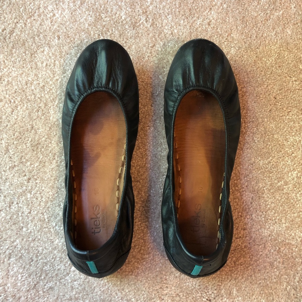 Tieks leather ballet flats—matte black —with bag - Picture 2 of 7